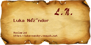 Luka Nándor névjegykártya