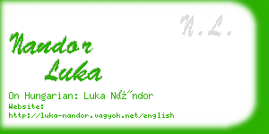 nandor luka business card